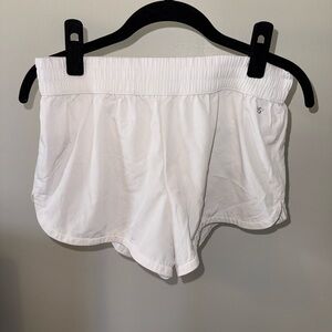 DSG white athletic shorts with built in under